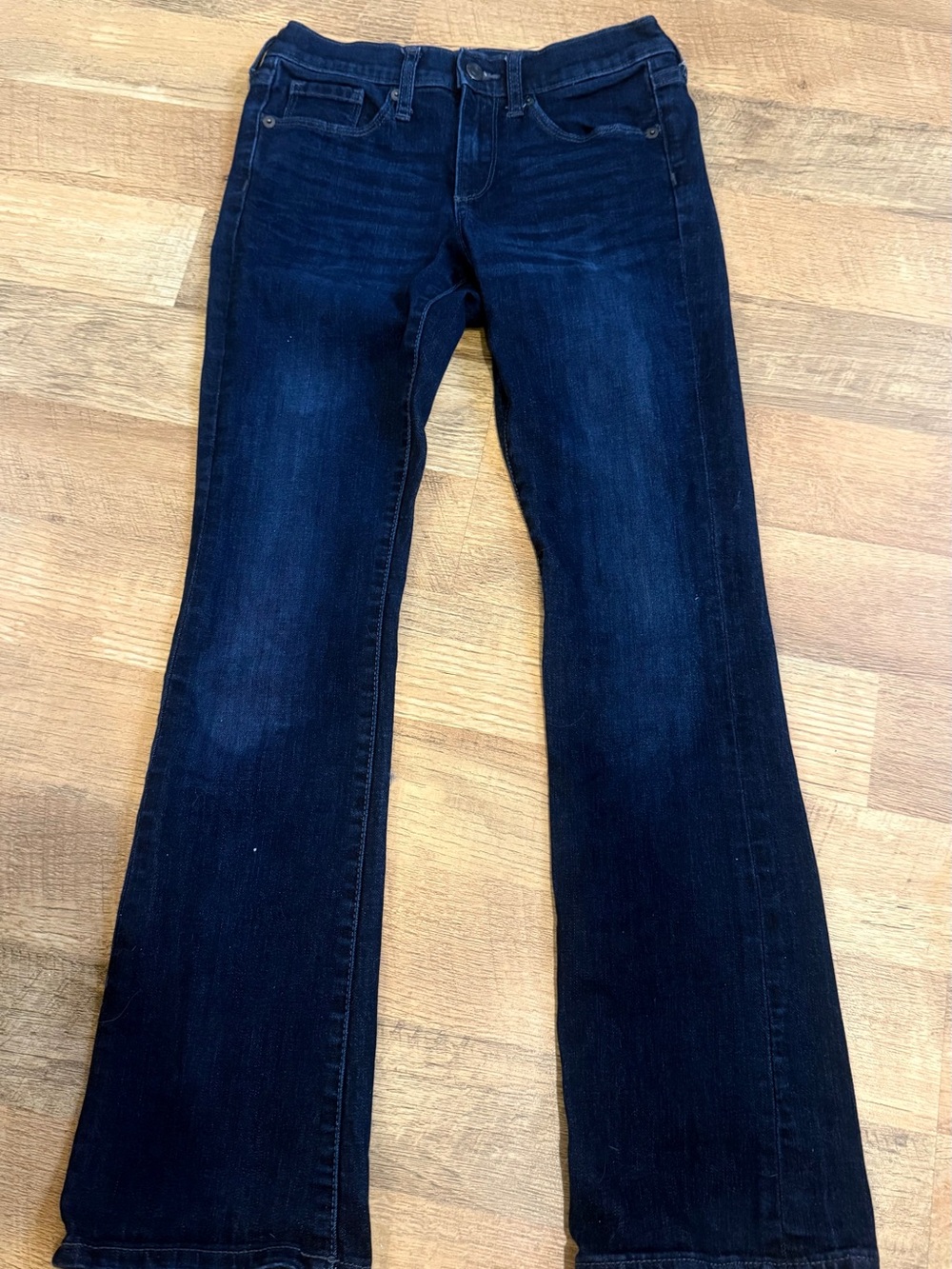 Womens 26 2 petite slim bootcut banana republic dark wash jeans